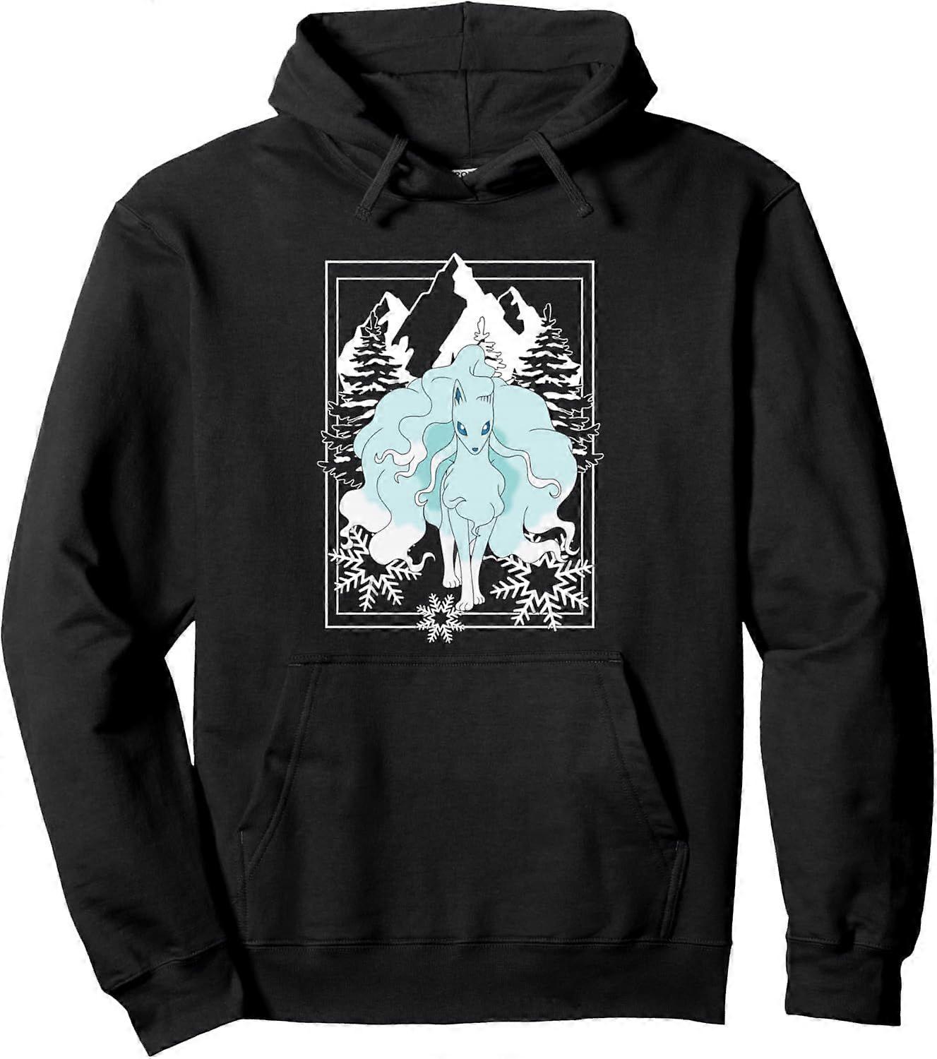 Pokmon Alolan Ninetales Frozen Mountains Retro Portrait Hoodie ty 0210
