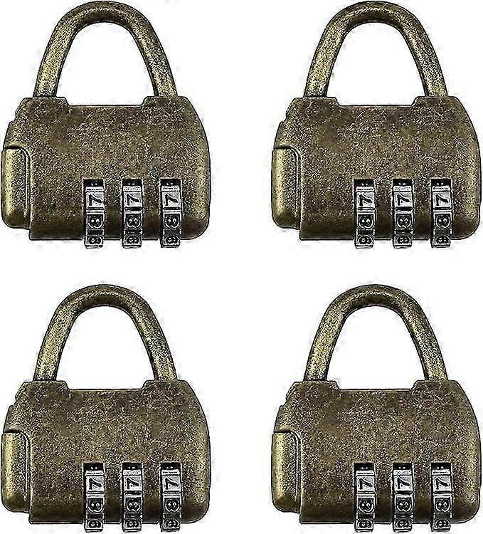 4Pcs Retro Zinc Alloy Combination Padlock with Digital Code Purse Shape