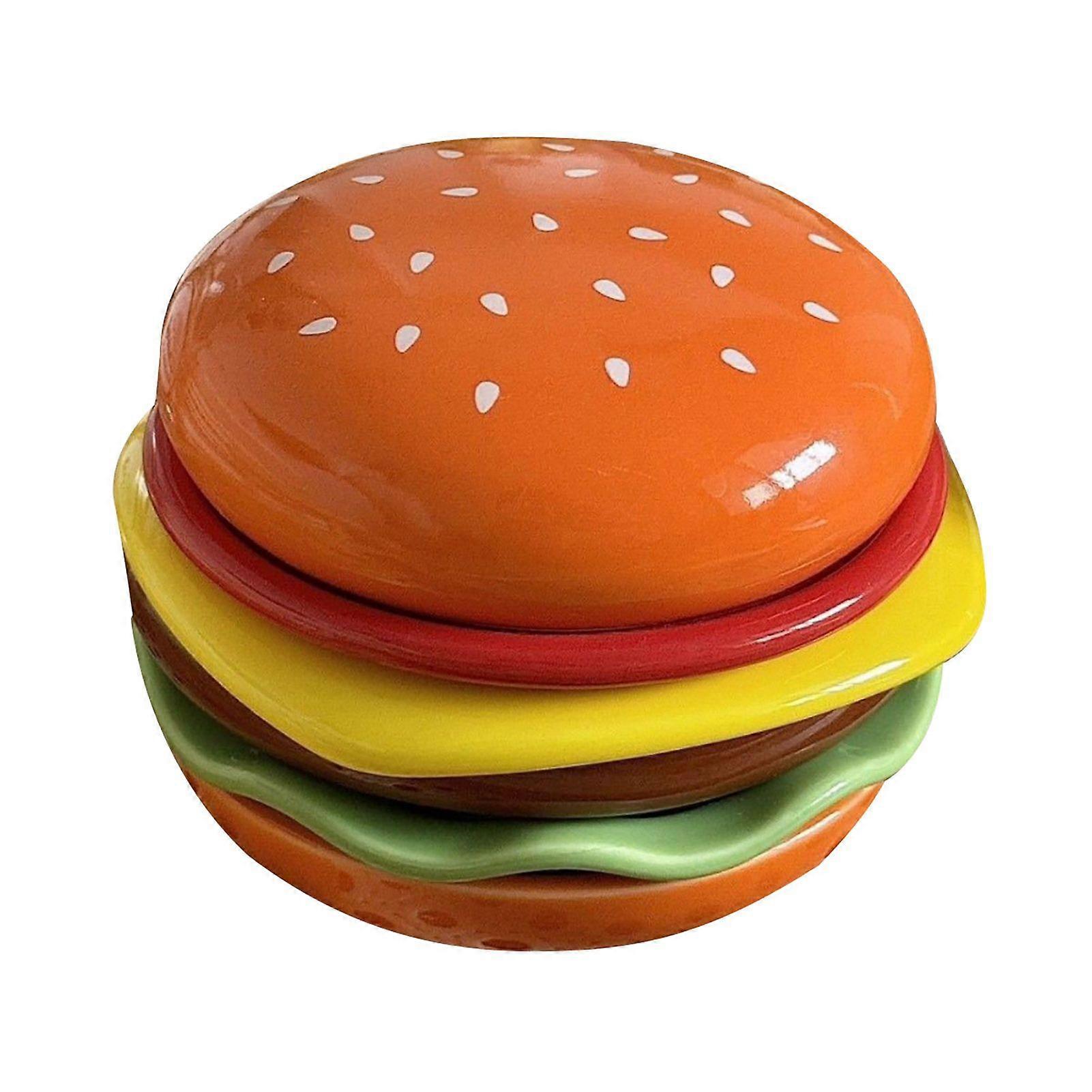 Jikaixiang Burger Stackable Plate Set 6-Layer Mini Dinner Plate for Sauce Dip Appetizer Food-Grade Ceramic Sauce Containers Gift for Family Friends