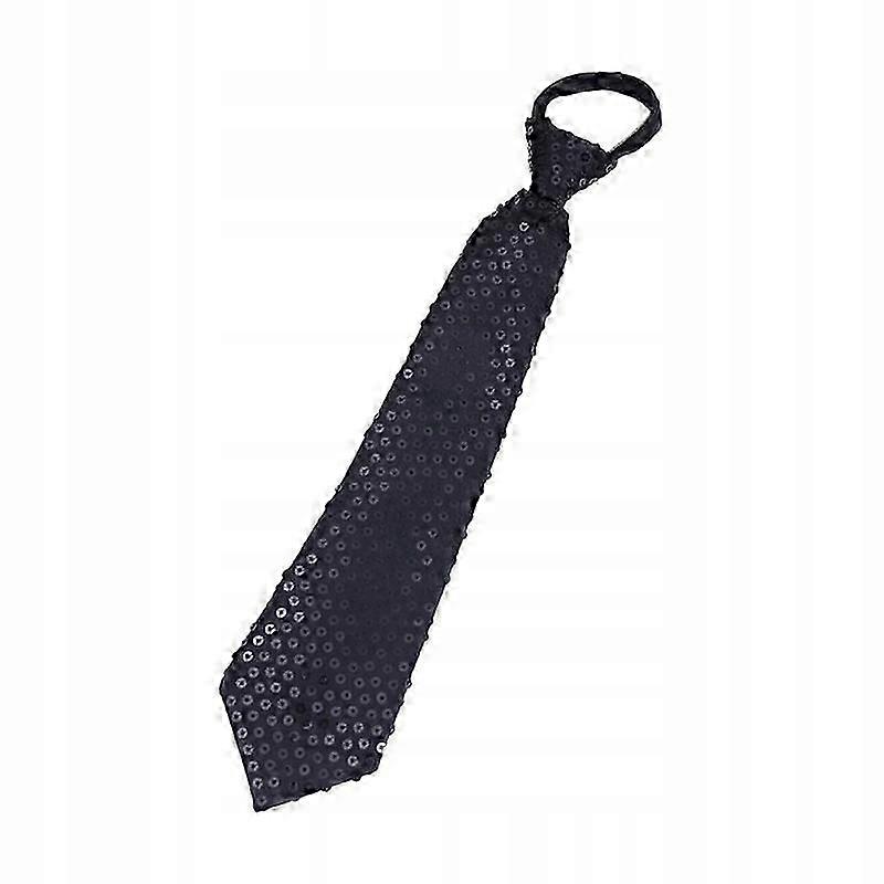 Formal sequin tie with silver black accents