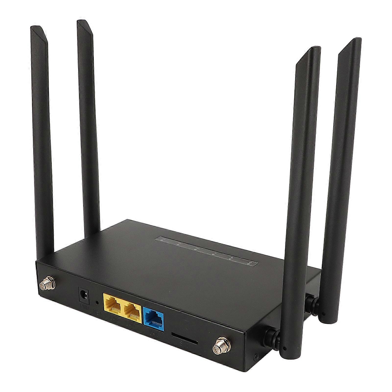 4G LTE CPE Wireless Router with SIM Card Slot 300Mbps 32 User Wireless Mobile Hotspot Router with 4 Antennae for Europe and Asia EU Plug 