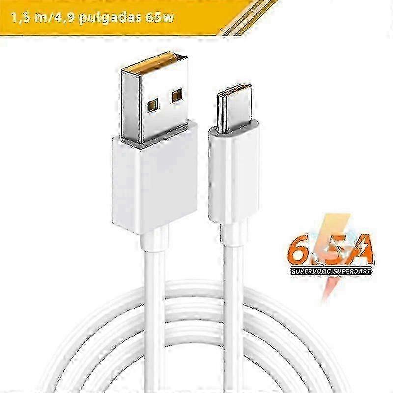 65W 6.5A Super VOOC USB Type C Fast Charging Cable for Realme 9i 9 pro 8 7 X7 X50 GT GT2 OPPO Find X5 X3 N Reno 7 Android Phone