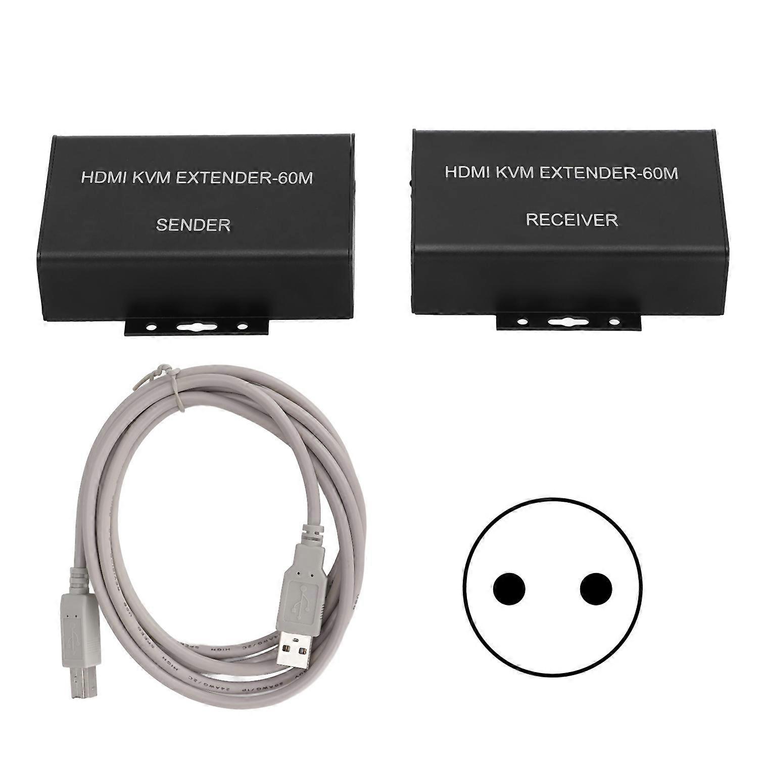 HD Multimedia Interface Extender 196 Feet Long Distance Easy to Install Network ExtenderEU Plug