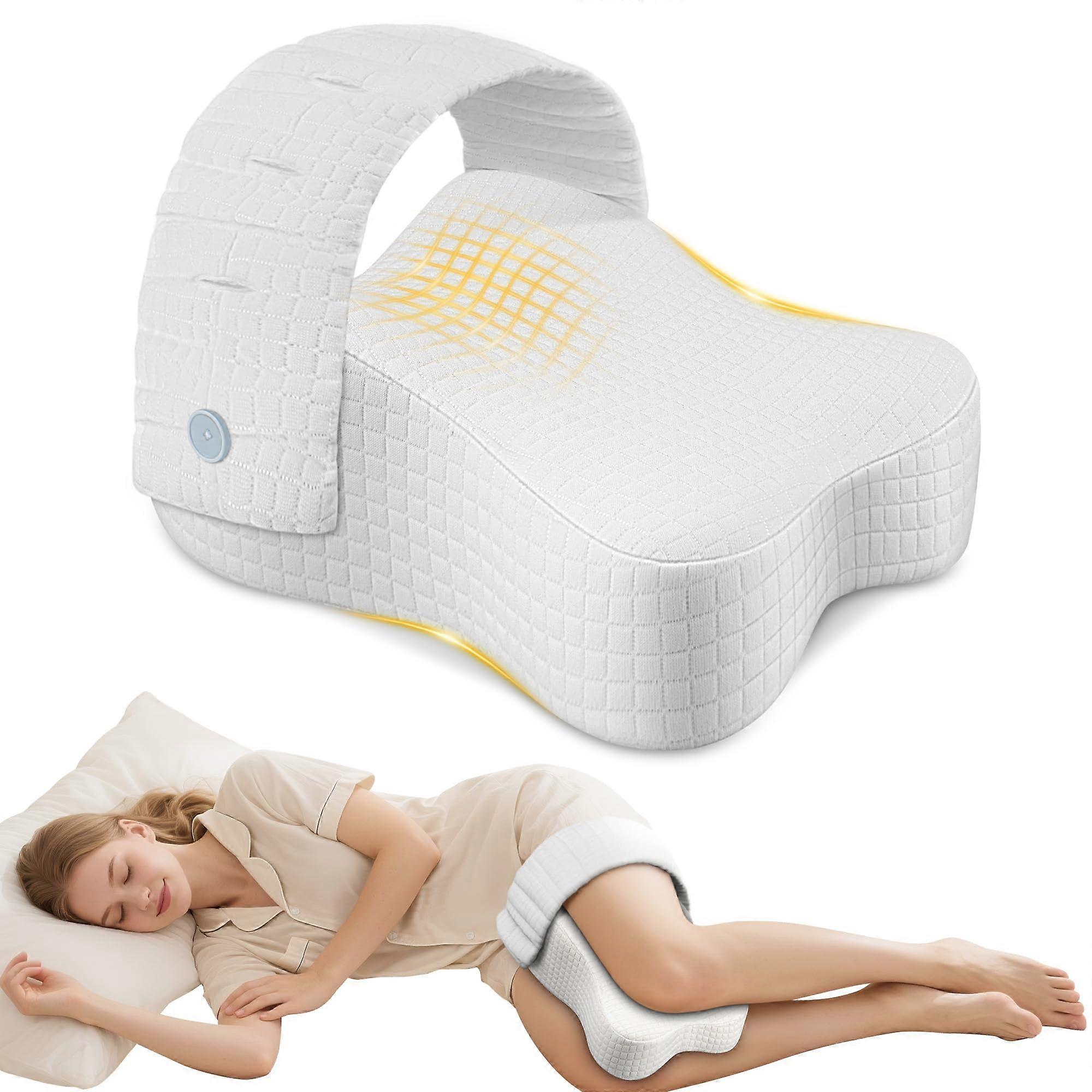 Knee Pillow for Side Sleepers Memory Foam Contour Ergonomic Pillow With Removable Washable Cover Standard Size