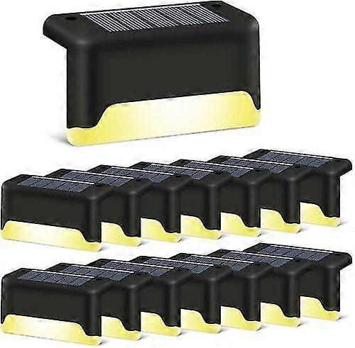 16 حزمة أضواء الخطوة الشمسية ، أضواء شمسية LED مقاومة للماء للسلالم الخارجية ، الخطوة ، السياج ، الطريق ، الفناء ، والمسار (أبيض دافئ) مستودع