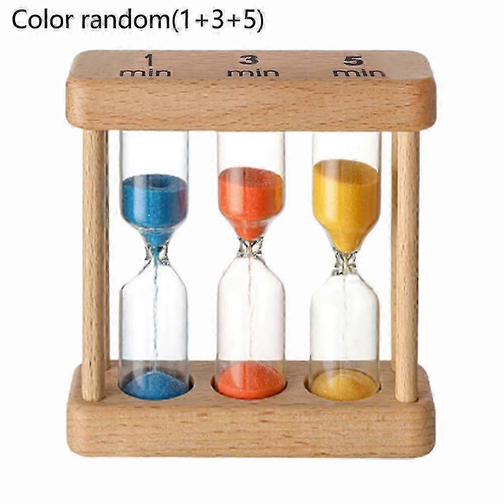 Three Piece Wooden Hour Glass Minute Timer Creative Ornament