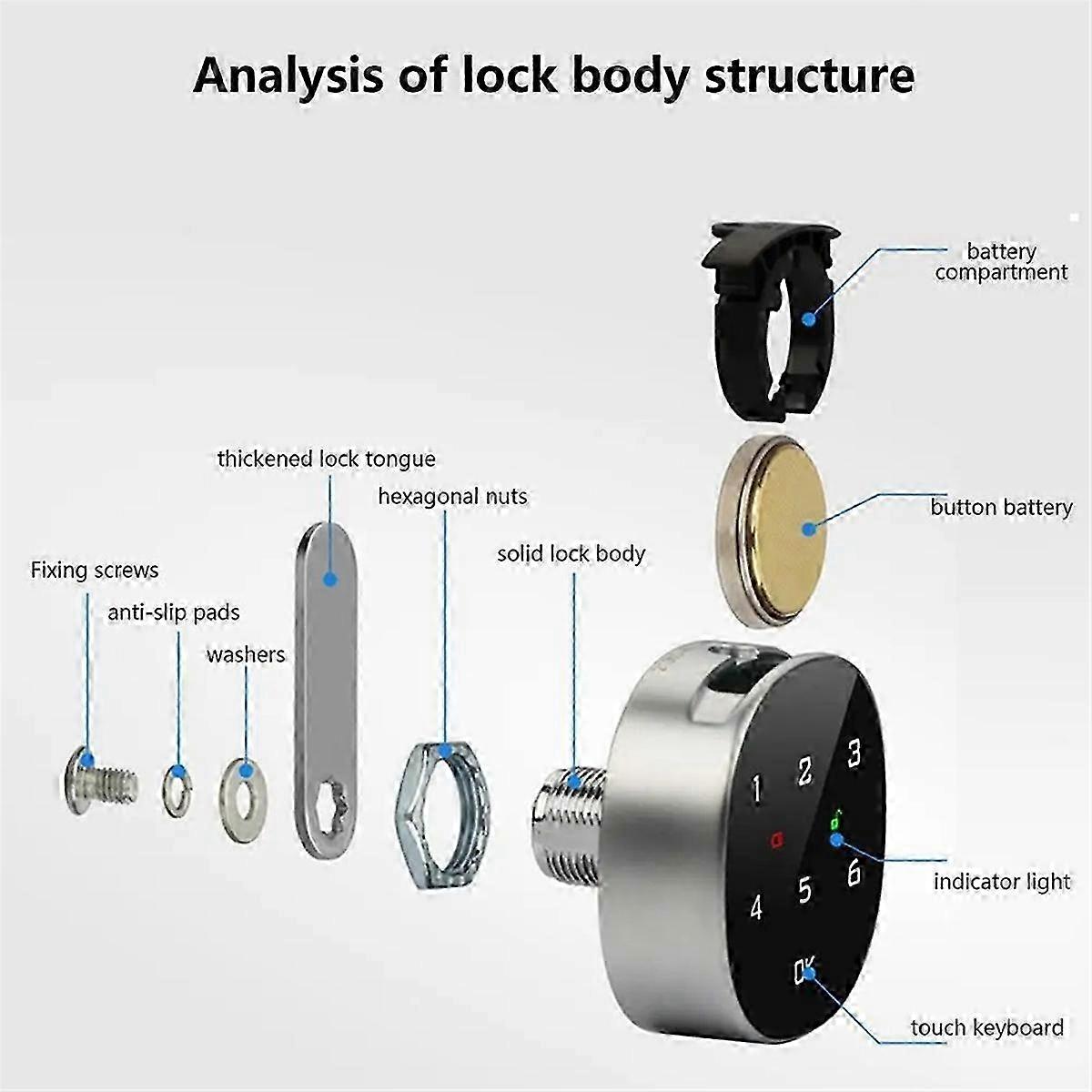 Cabinet Lock Combination Lock Code-Enabled Smart Cabinet Lock BAs Shown SZRH