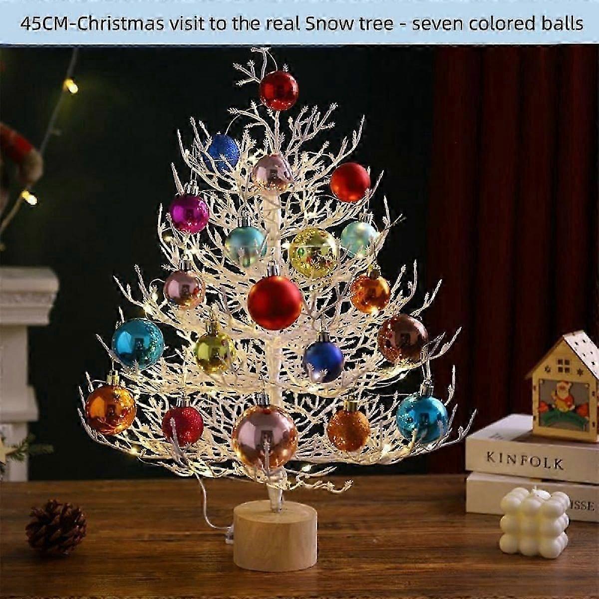 Christmas Mini Christmas Tree 45CM Christmas simulation snow tree - seven color Christmas tree desktop decoration