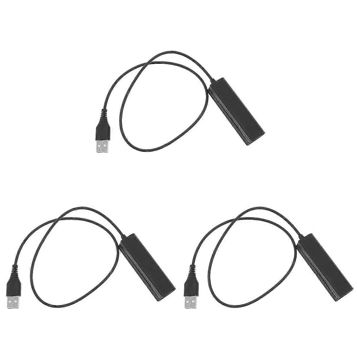 3pcs USB Plug Computer PC Laptop To RJ9 Female Adapter Cable Cord for Headset