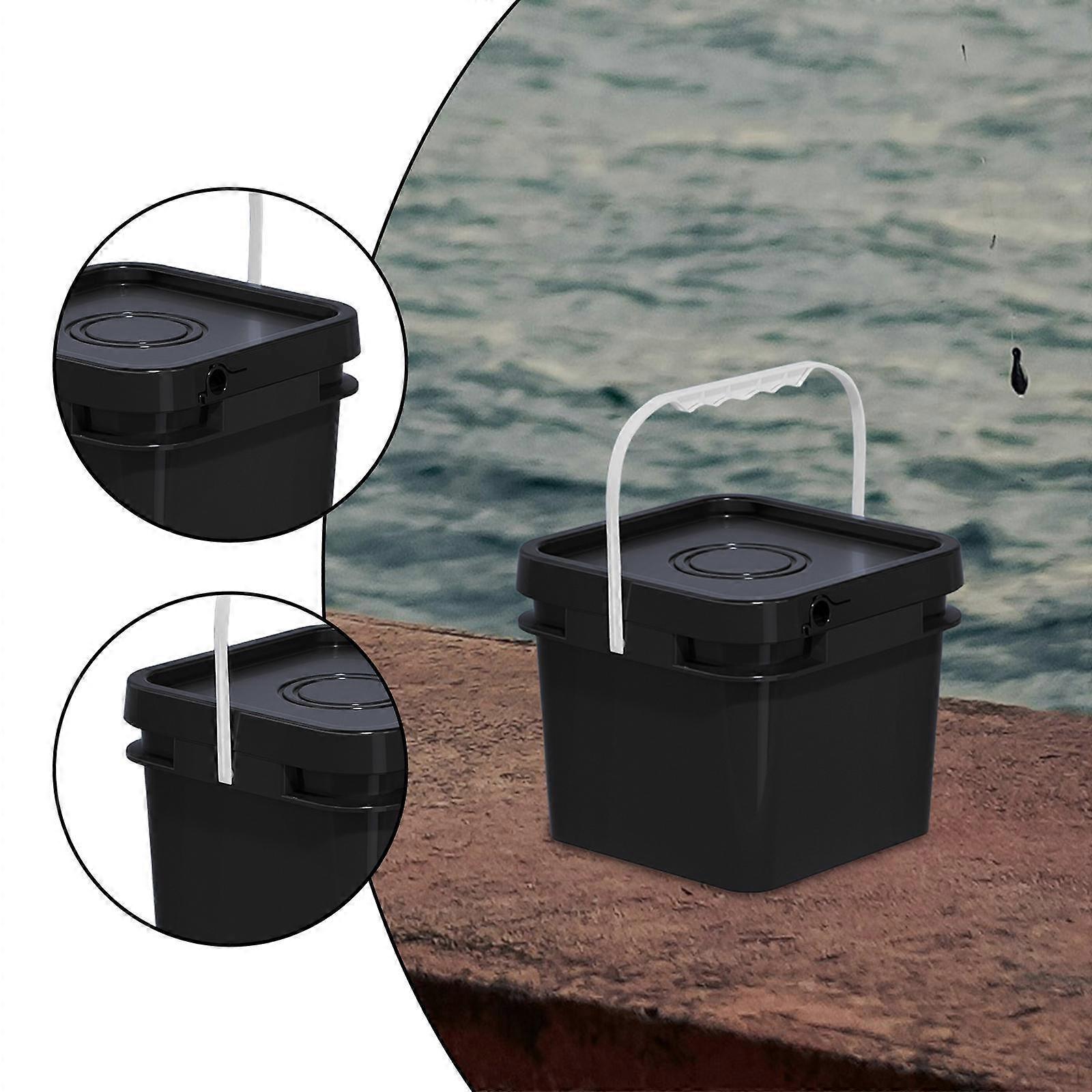 Empty Stackable Square Pail with Lid, Useful in Industrial Settings and Beyond