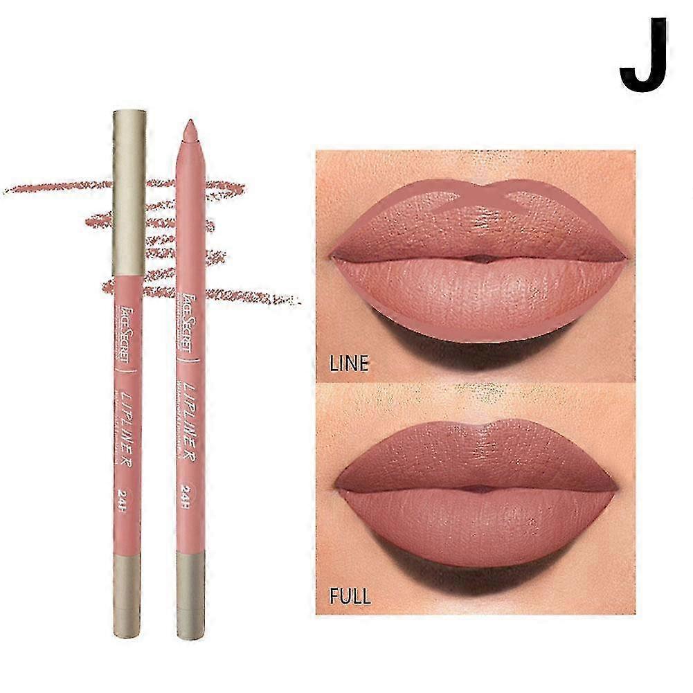10(J)$ Rotating 2-in-1 waterproof non-stick matte lipstick pen lip liner with pencil sharpener