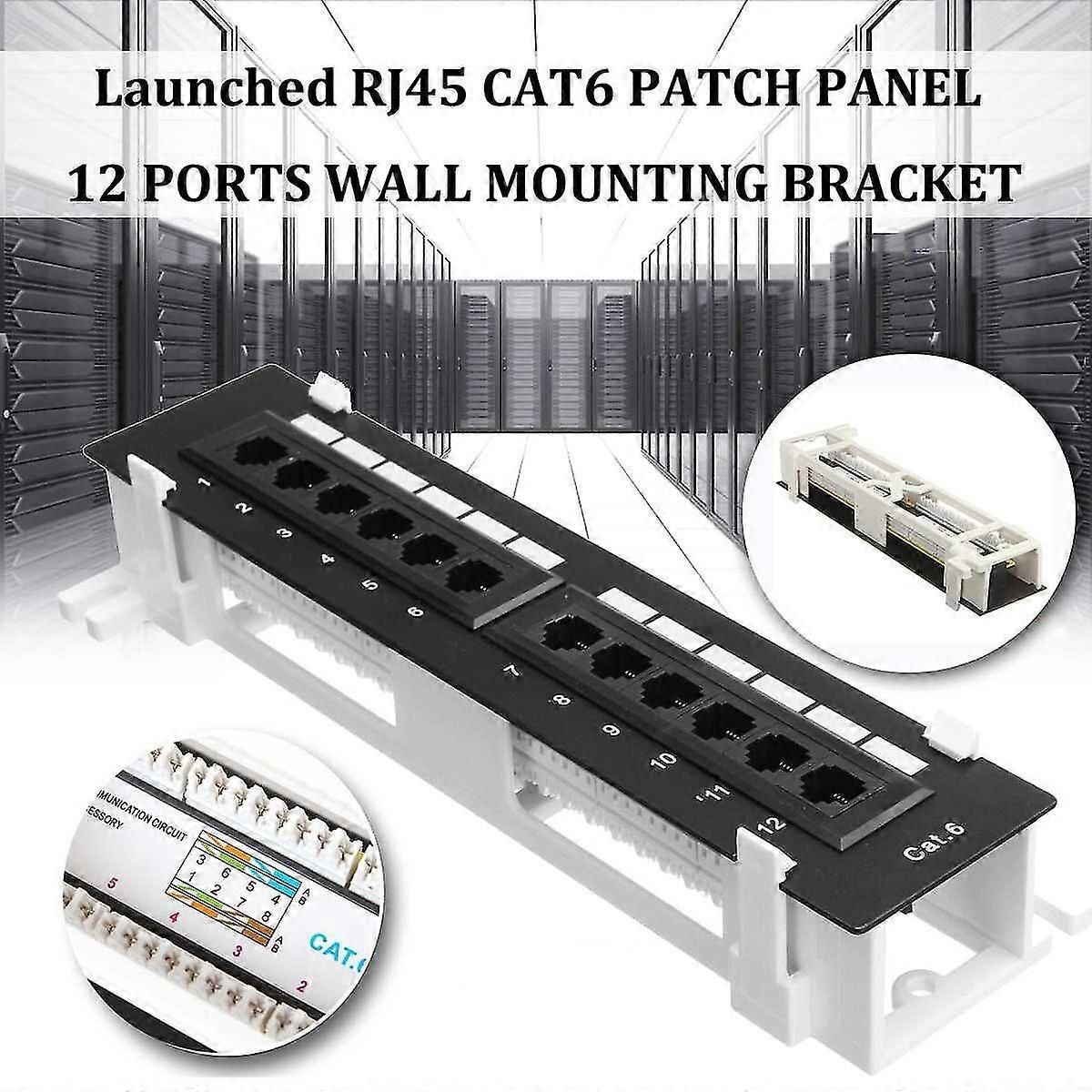 Network Tool Kit 12 Port Cat6 Panel Rj45 Networking Wall Mount Rack With Surface Wall Mount Bracket