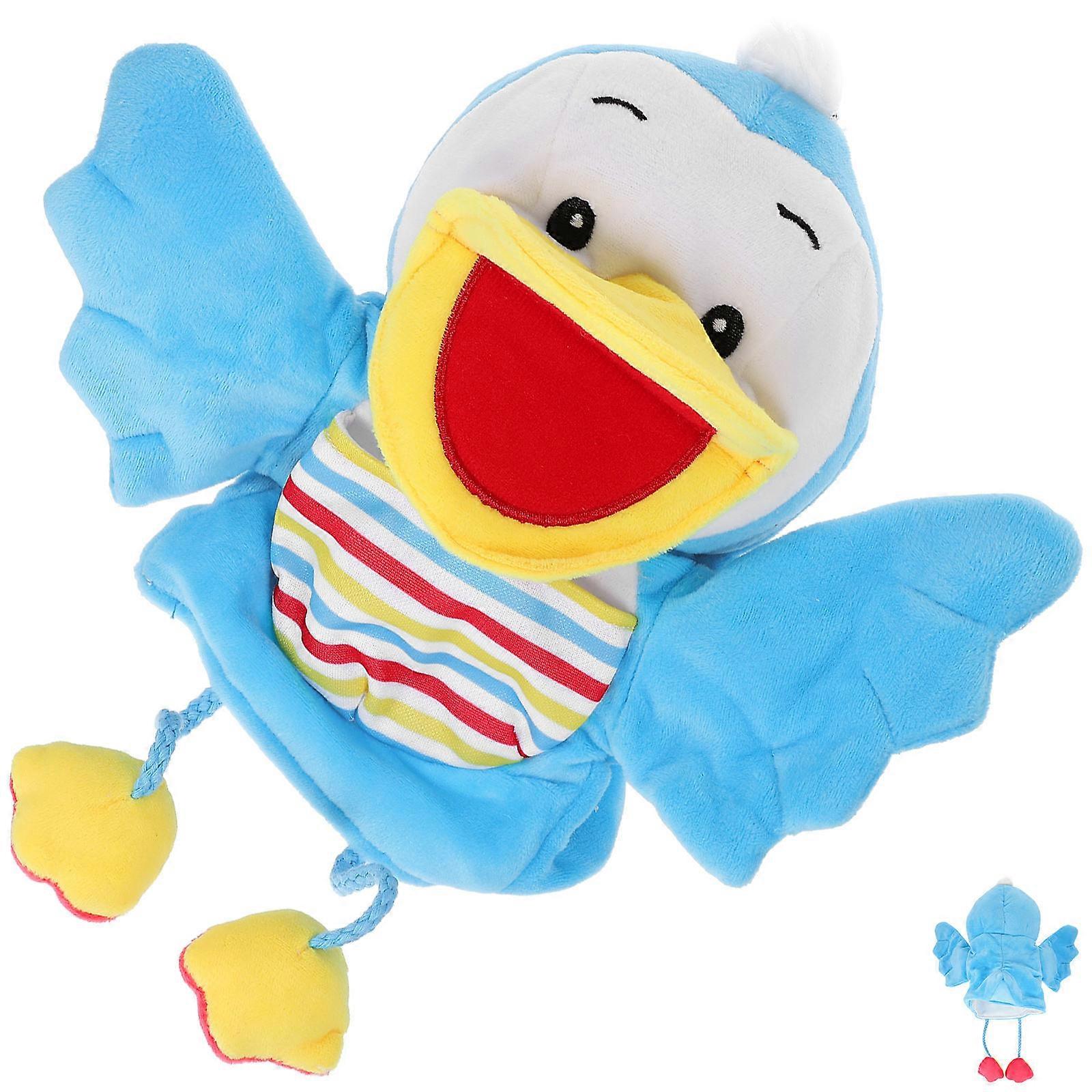 Interactive Cartoon Duck Hand Puppet with Movable Mouth