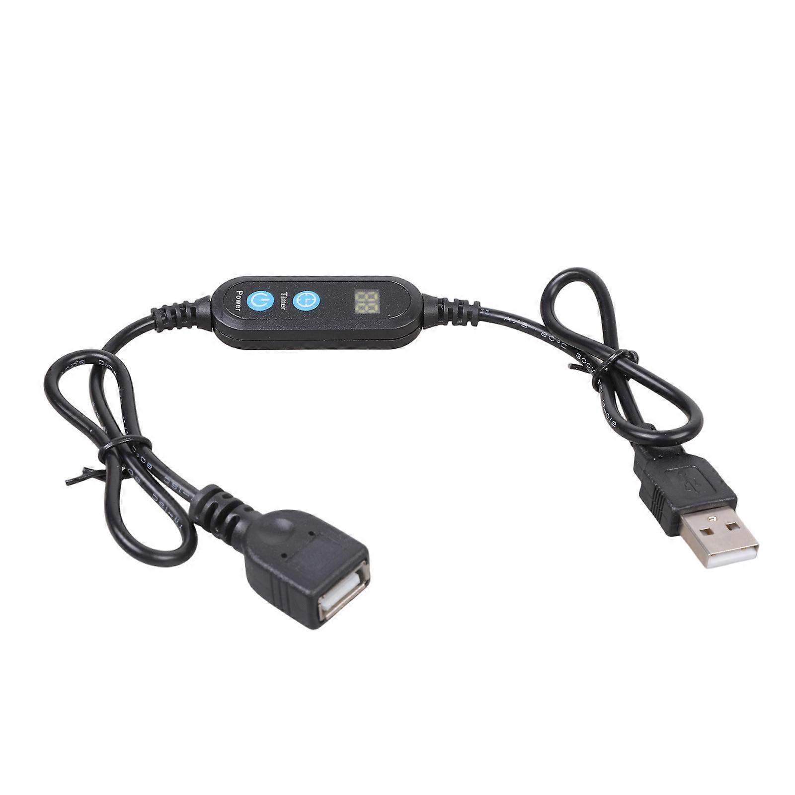 Auto Off USB Timer Connection Line With Digital Control 1-12H Setting For Work Lighting Cooling Fan 5V Devices Multicolor