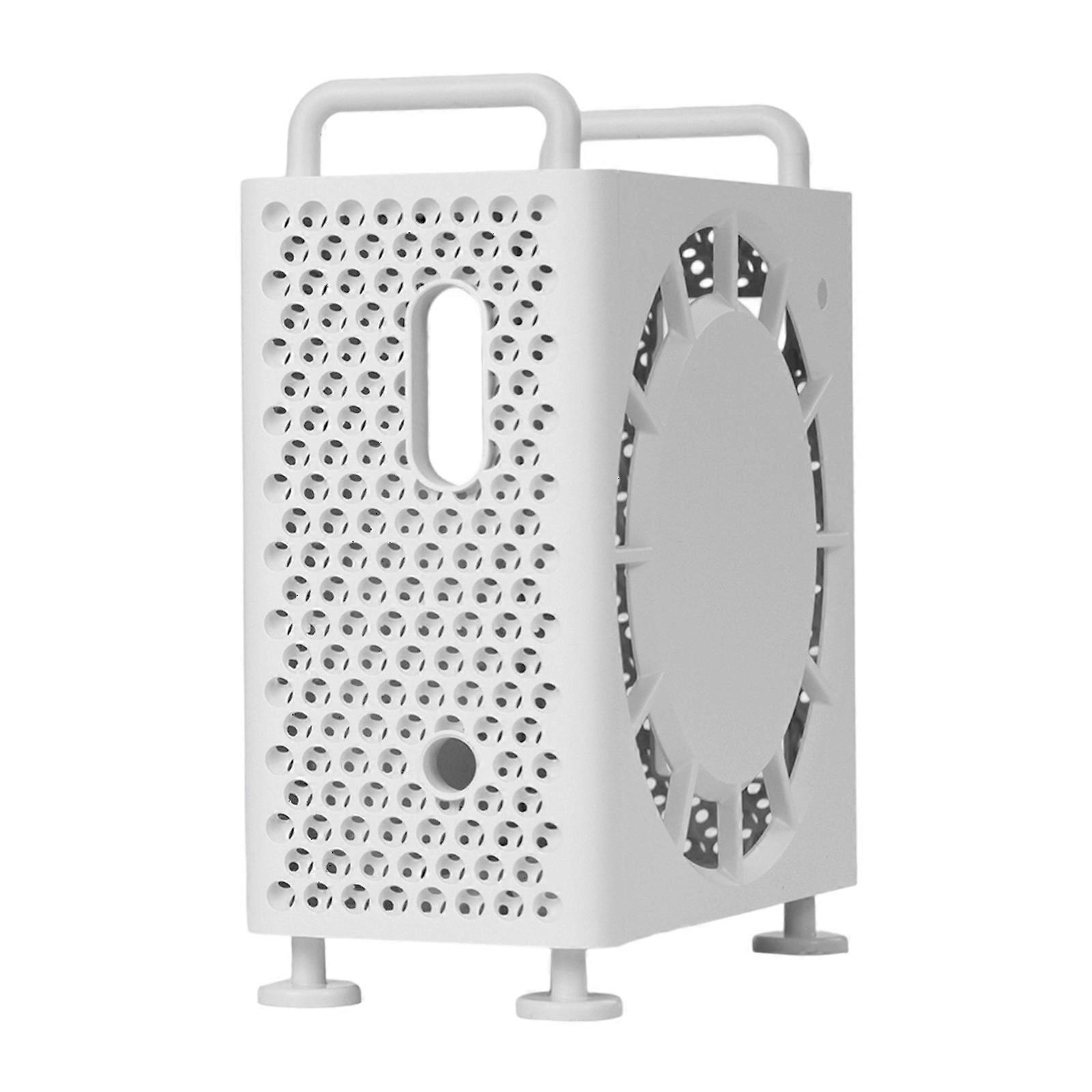 Durability Metal Stand For Mini Computer Holder With Integrated Cooling System And  For Extended Device Life  White