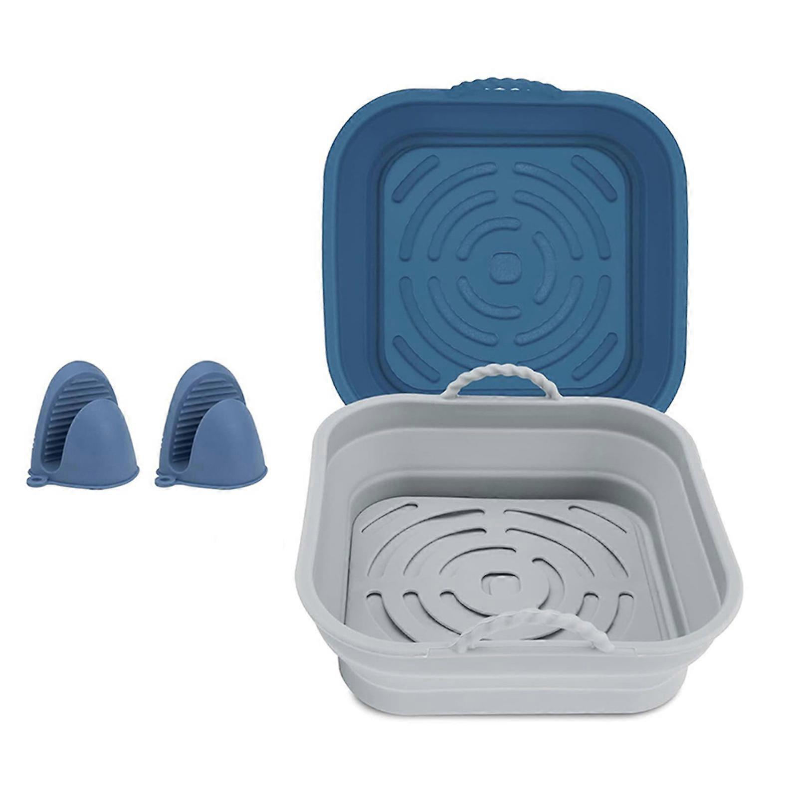 Rivestimenti per friggitrice ad aria riutilizzabili, cestello per friggitrice ad aria in silicone, ciotola per friggitrice ad aria con guanti in silicone, perfetti per cucinare multicolore
