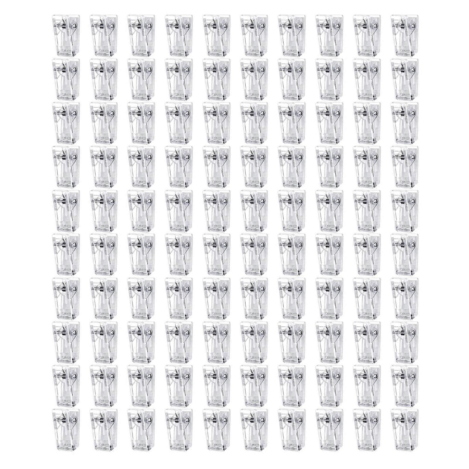 40/100Pieces Clear Plastic Clips Clamps Sticky Clips for Quick and Neat Arrangement of Note and Reports in Any Space Multicolor