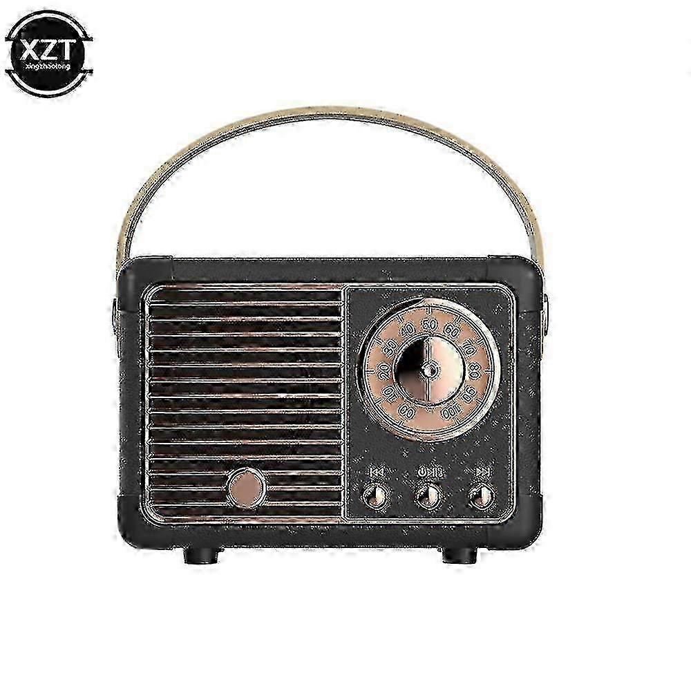 Retro Portable Bluetooth Speaker with USB Interface Vintage FM Radio Music Player p