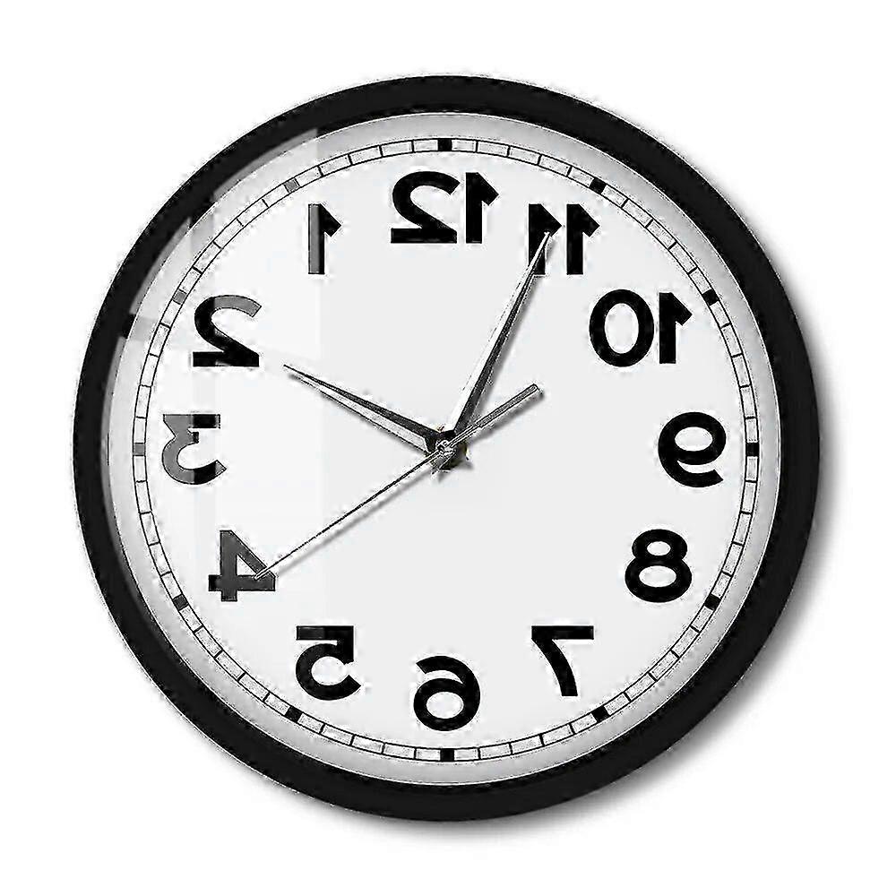 Counter clockwise silent wall clock for home decoration, sound activated backwards design
