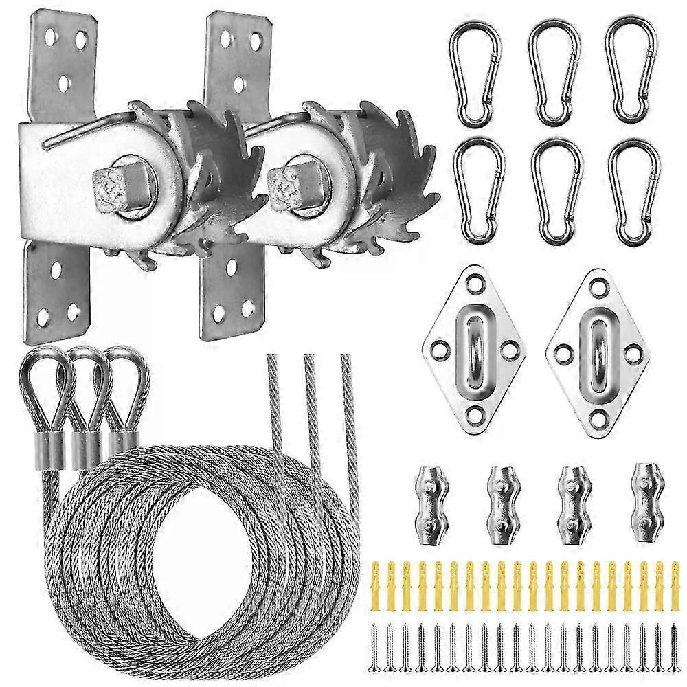 47/60/72Pcs Shade Sail Hardware Kit Wire Rope Anti-Rust Stainless Steel Sun Shade Hardware Kit for Tents Shade Sail Installation