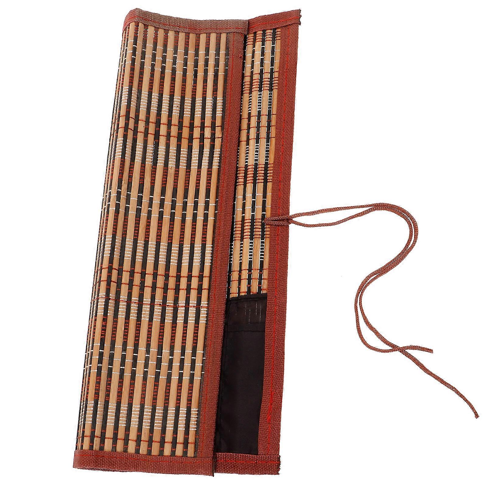Bamboo Pencil Roll Up Case for Daily Use Portable Organizer