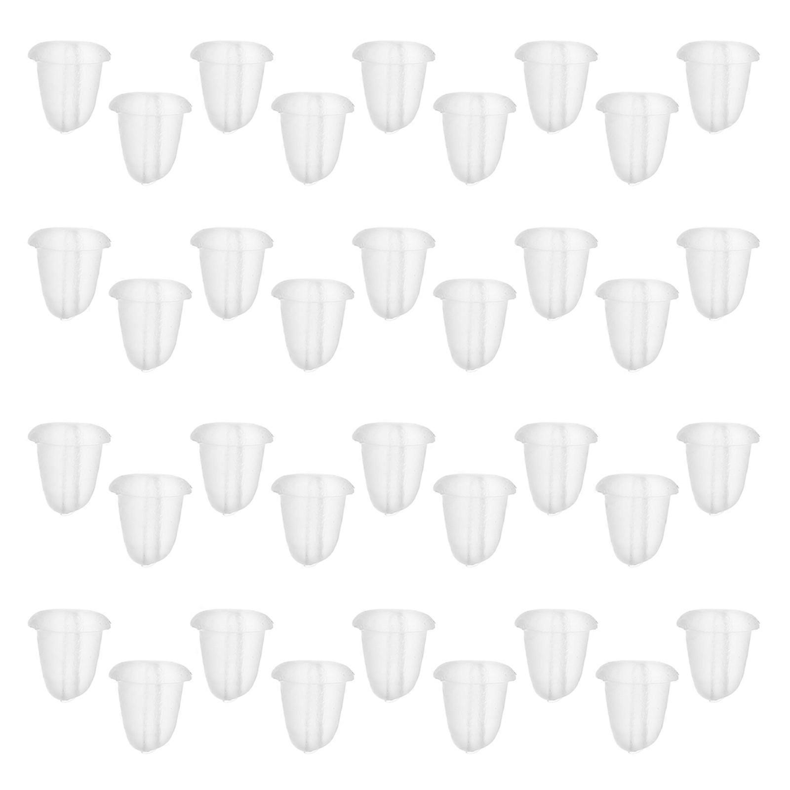 100pcs Clear Silicone Earring Backs Locking Plugs Diy Accessories
