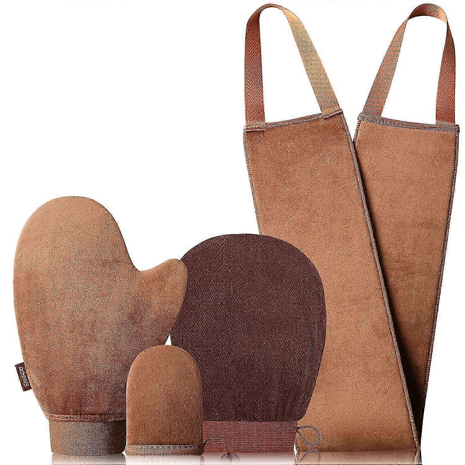 Self Tanner Mitt Applicator - 4 Pack Self Tanning Mitt With Self Tanning Glove For Self Tan Mitt, Back Applicator, Mini Self Tan Glove, Exfoliating Mi