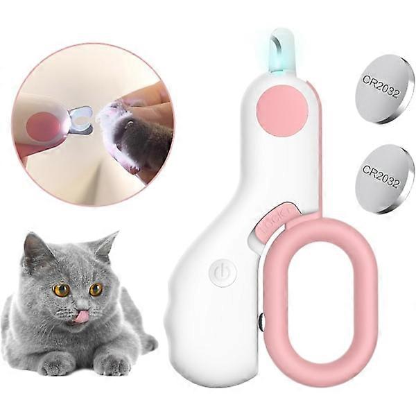 Pet nail clippers with LED light Pink