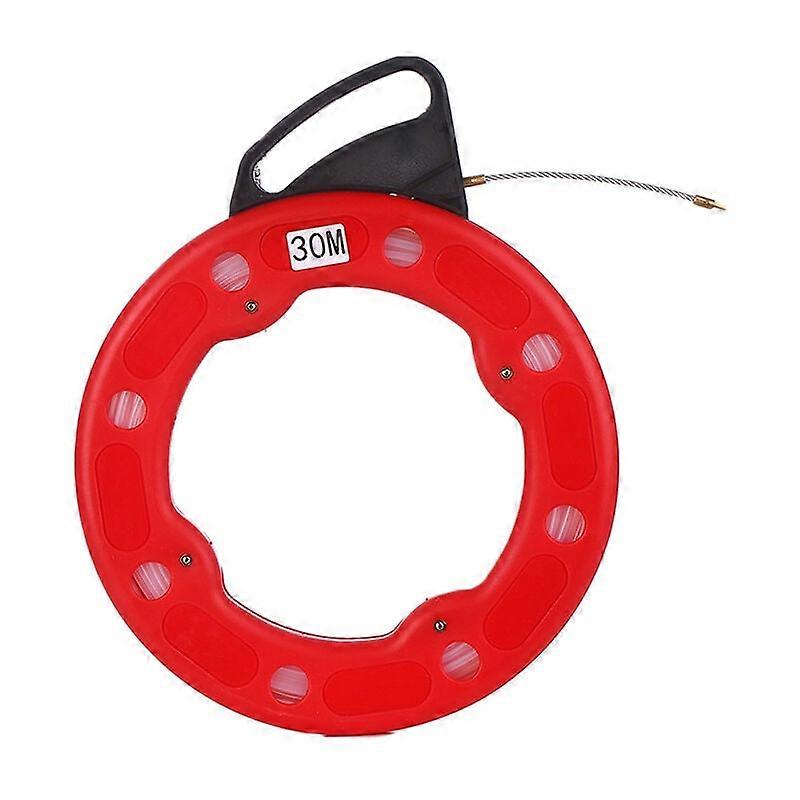 Fiberglass Fish Tape 4.0mm 30m Nylon Pulling Tool Electrician Wire Cable Insertion Extraction Reel