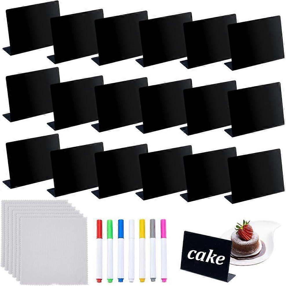 30Pcs Food Labels for Party Buffet 4x1.2 Inches Reusable and Reserved Table Signs Chalkboard Signs Include 7Pcs Erase Pens for Birthday Bakery Place C
