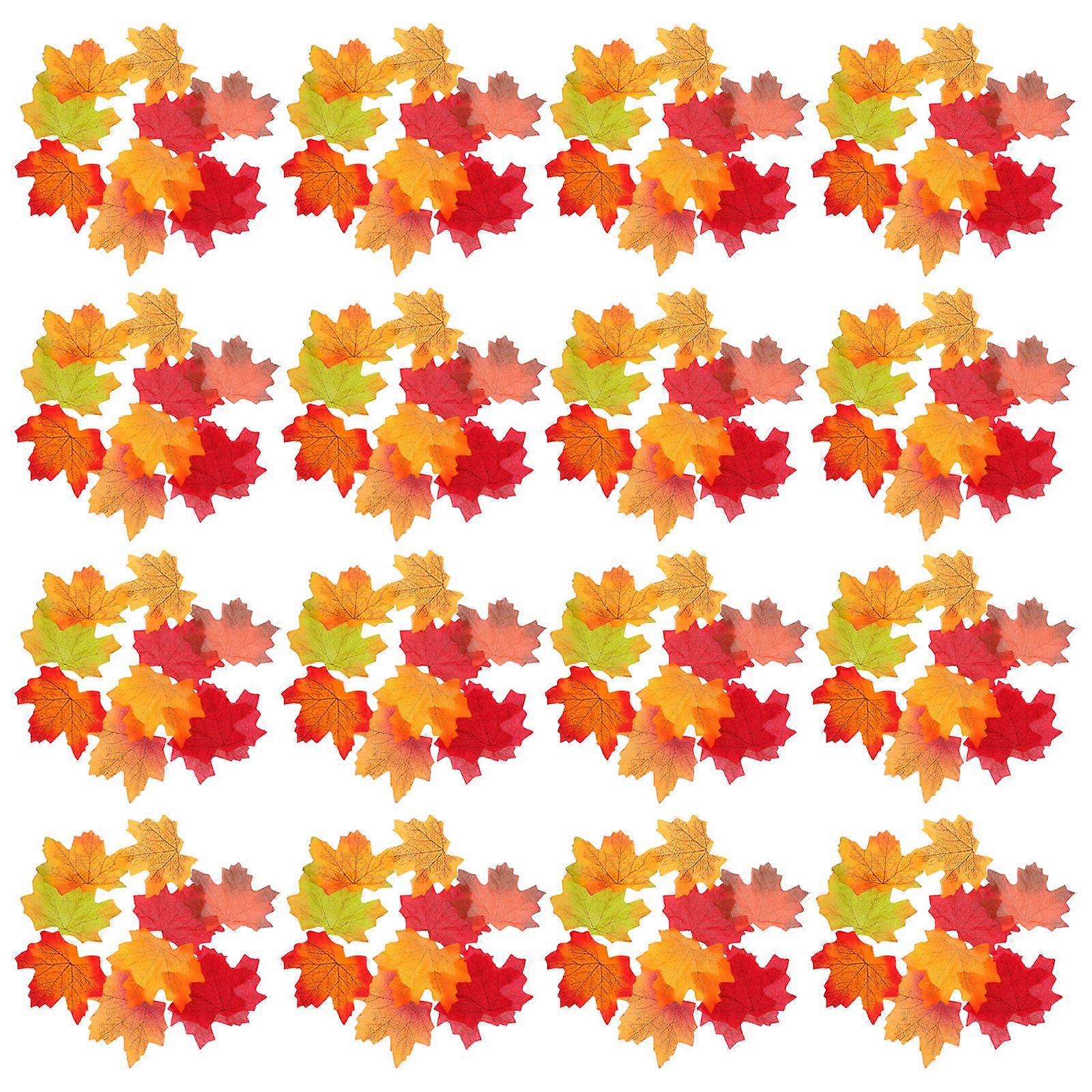 Artificial Fall Leaves Simulation Maple Leaves for Decoration 200Pcs