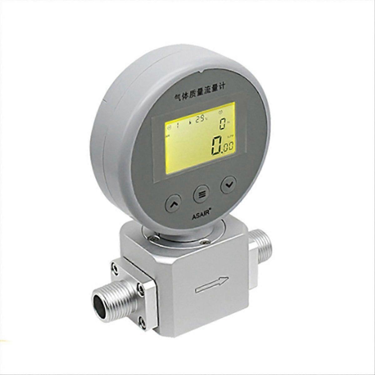 NPT1/4 Digital Display Mass Flow Meter AMS2106 Compressed Air Oxygen Nitrogen Gas Flow Meter 0-200L