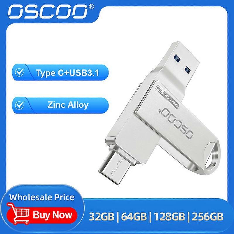 OSCOO Type C USB3.1 Gen1 Flash Drive Portable USB Flash Drive  2 in 1 High Speed Gen1 Dual Drive Compatibility With TypeC &USB-A