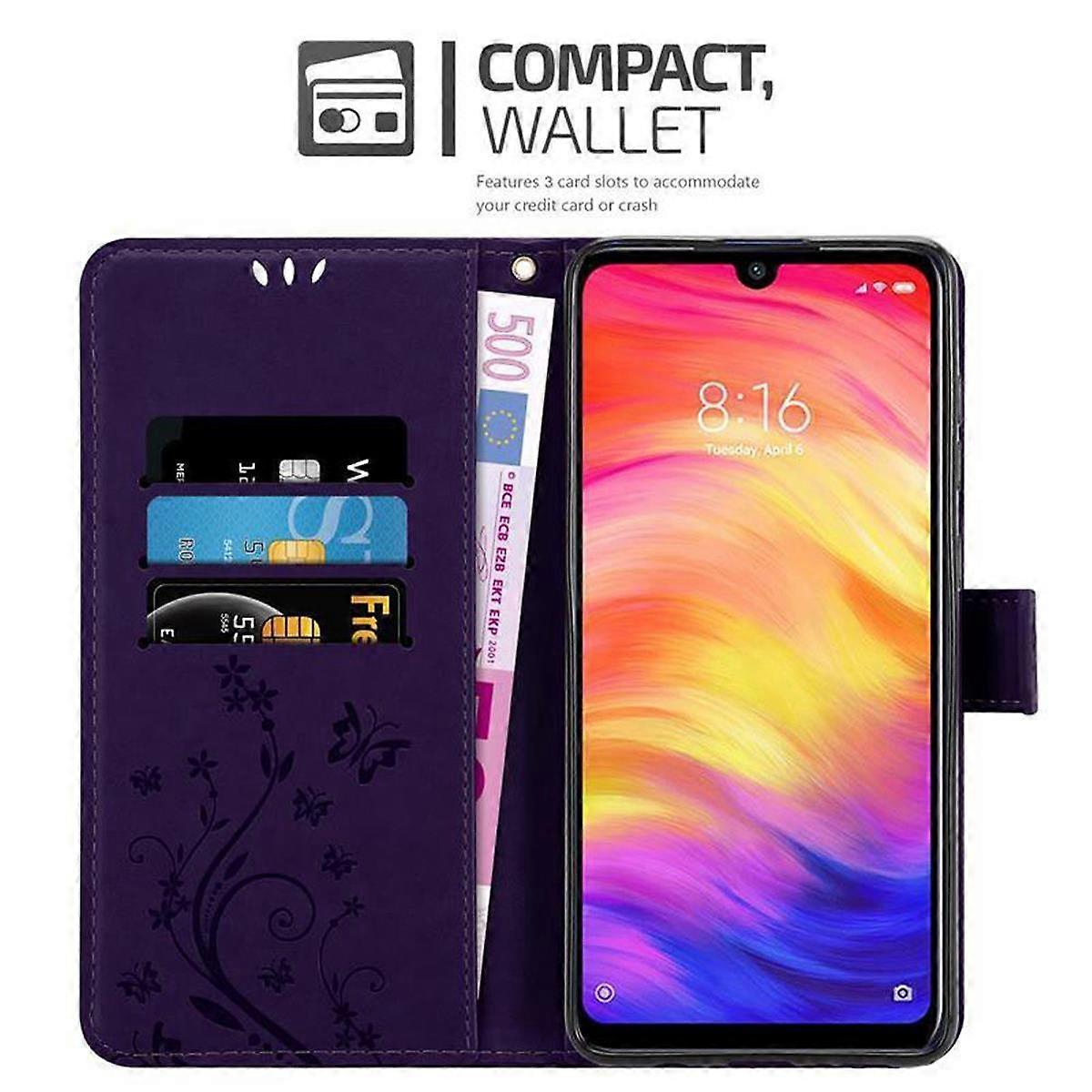 Xiaomi RedMi NOTE 7 Protective Case - with Floral Pattern and Card Slot