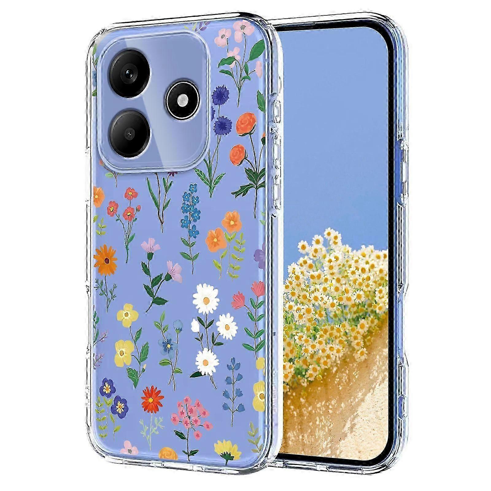 Flower Pattern Painted TPU Phone Case