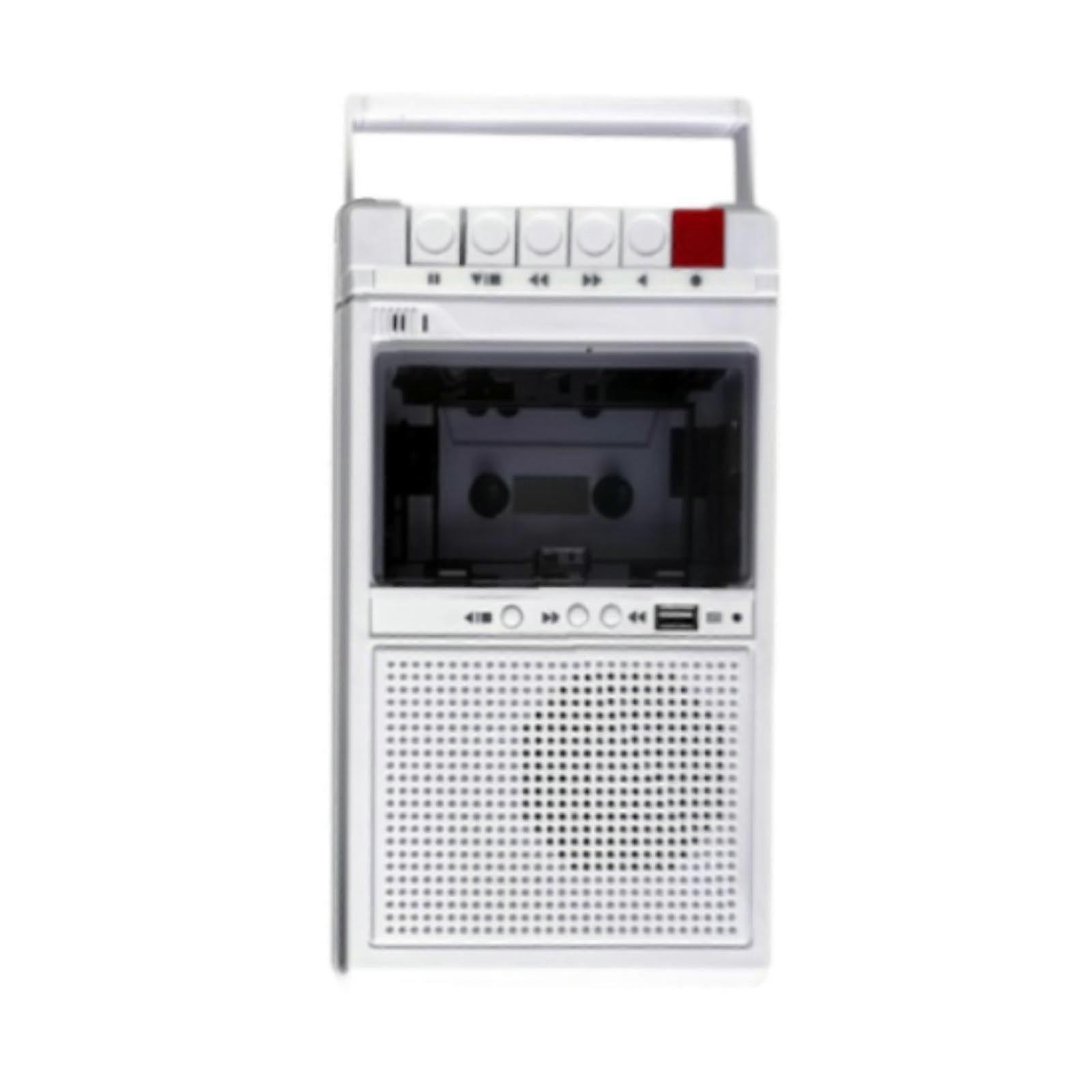 Portable Cassette Player With BuiltIn Speaker Professional Pocket Stereo Tape Player For Kids White