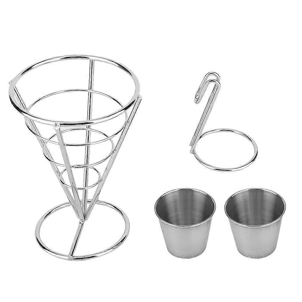 Leylor French Fries Stand - Plating French Fries Stand Buffet Cone Snacks Display Stand Fries Baskets(Double Cup)