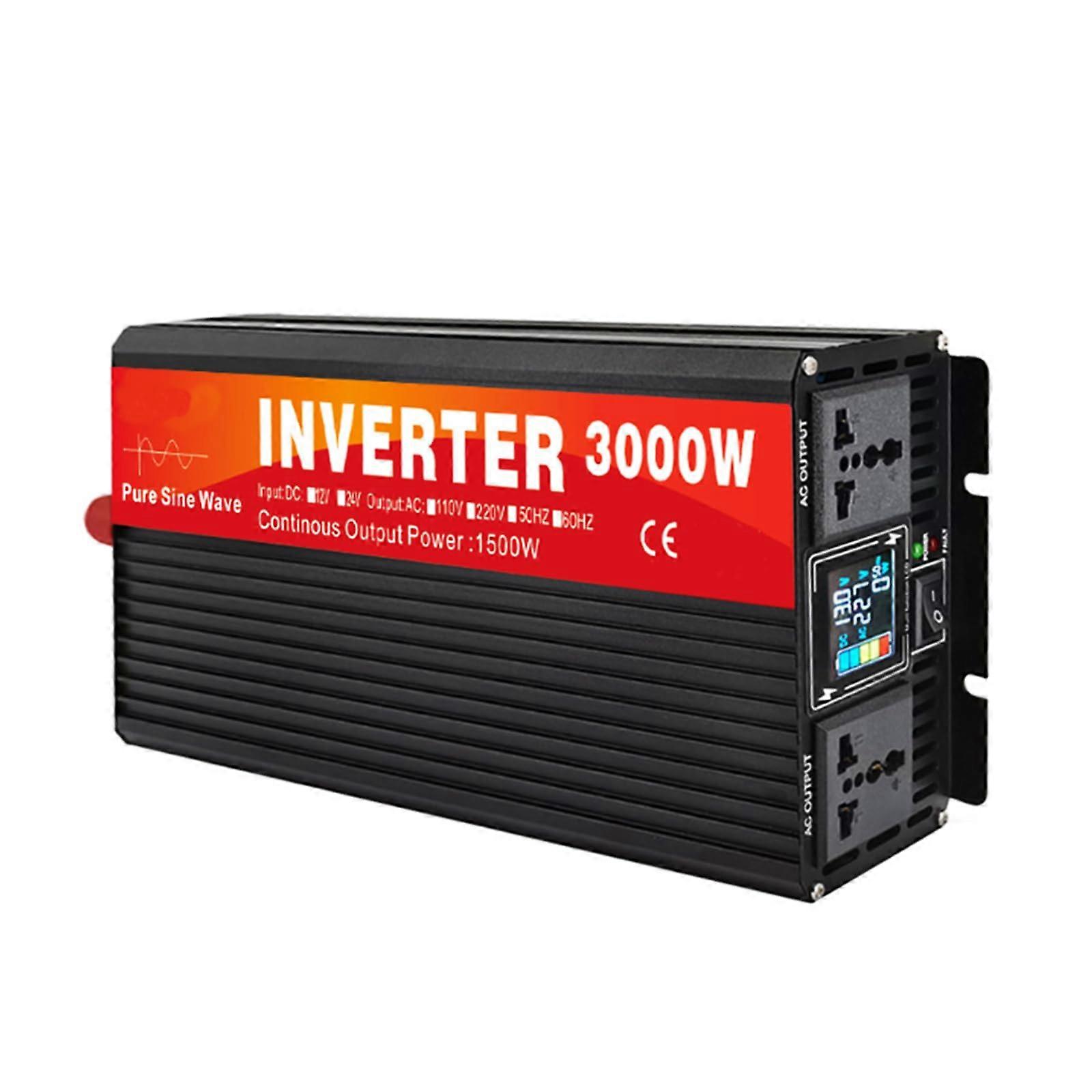 3000W Pure Sine Wave Inverter 12V 24V to 110V 220V for RV Camping and Home Backup