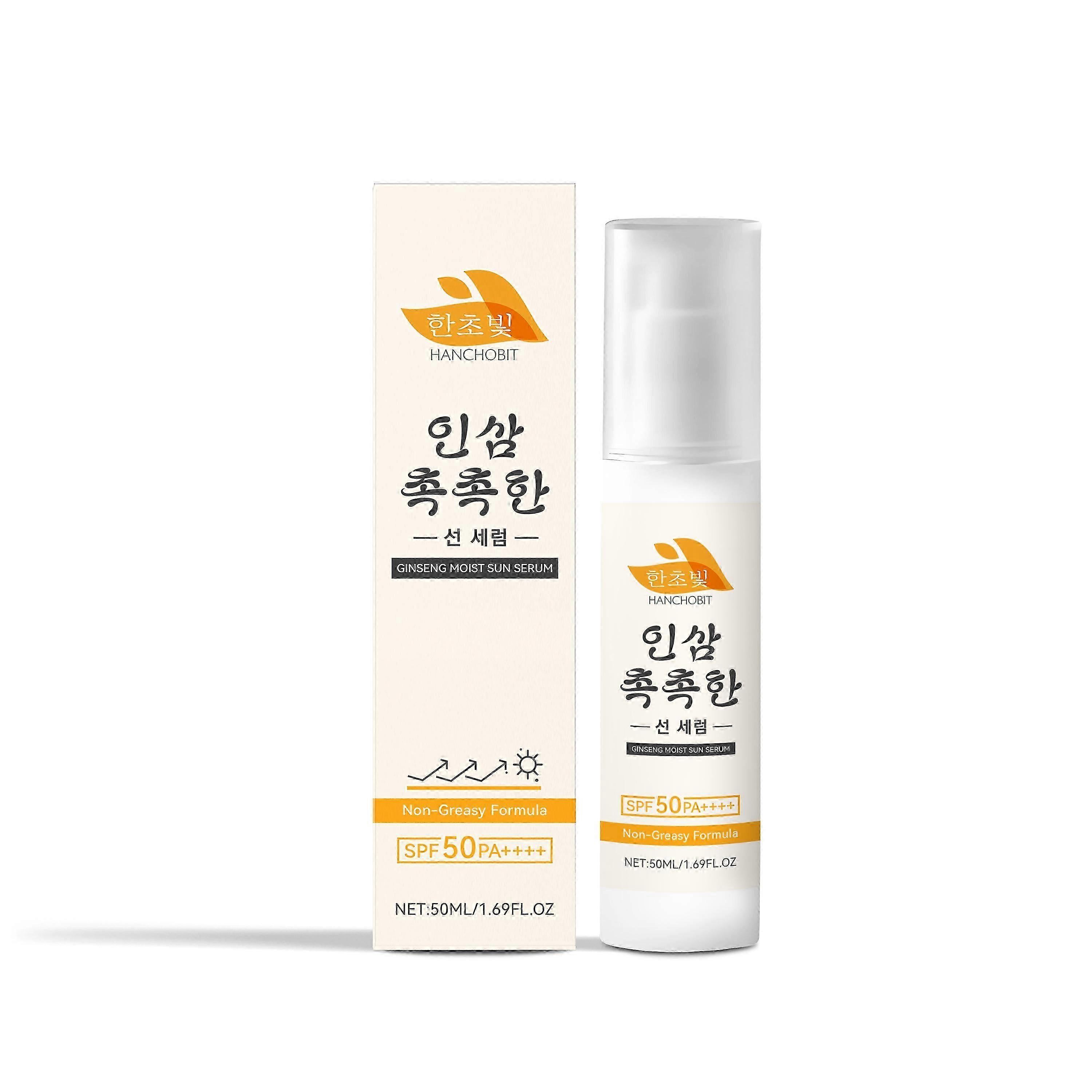 Lightweight Ginseng Sunscreen Essence - Non-Sticky UV Protection for Daily Use, 50ml