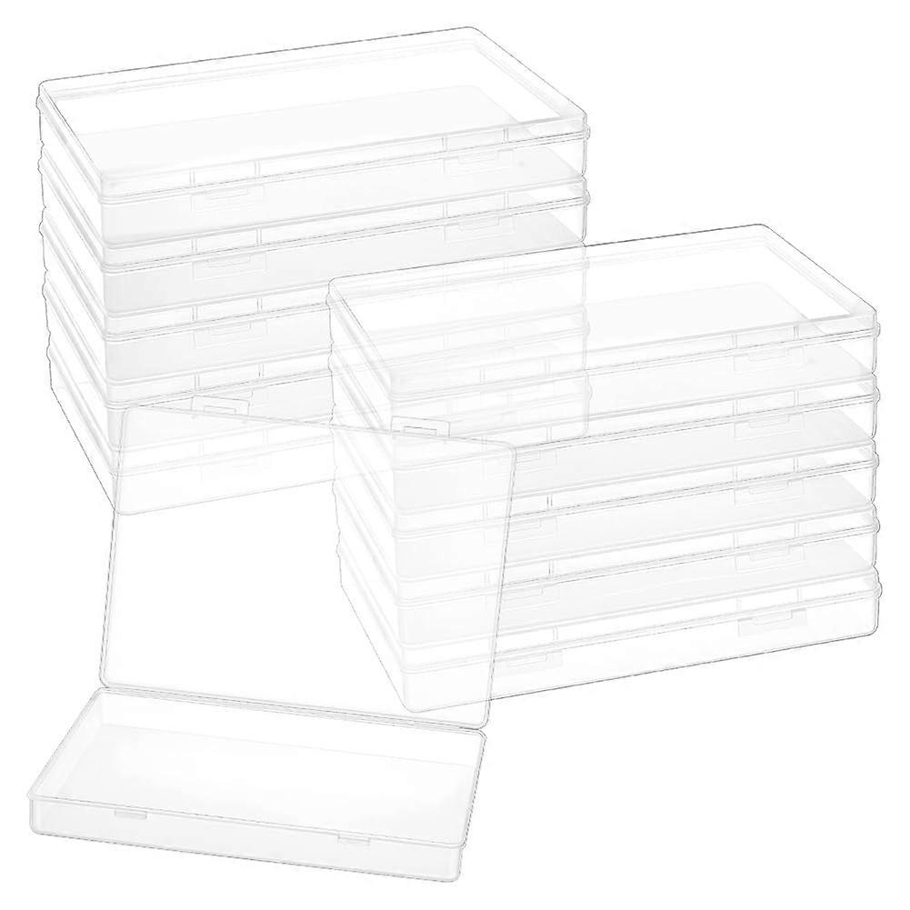 12 Pcs Clear Plastic Storage Boxes with Lids, Stackable Organizer Containers for Small Items and Crafts