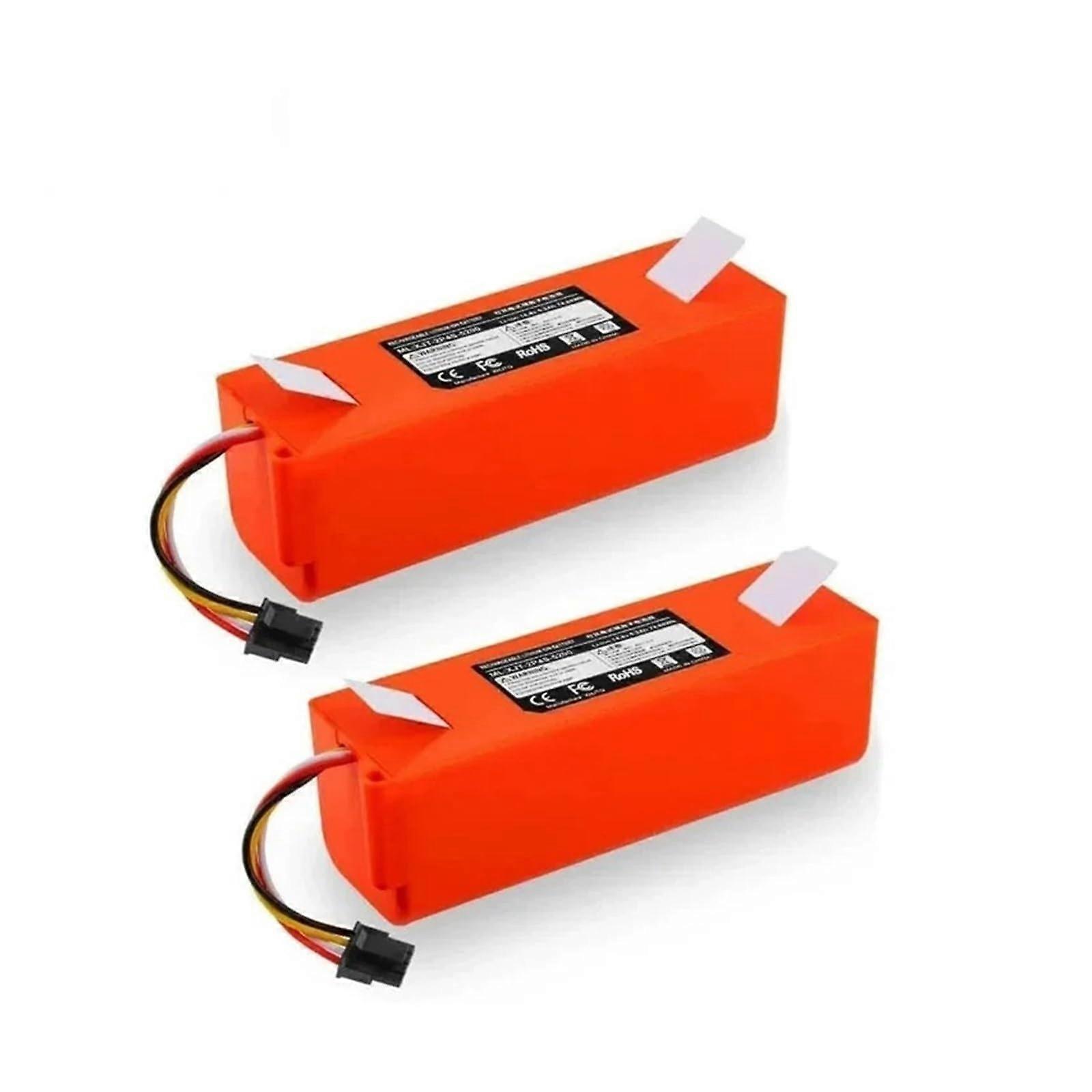 Vacuum Cleaner Battery Replacement 14.4V 6500mAh for Roborock S70 S75 S75 Max 2PCS