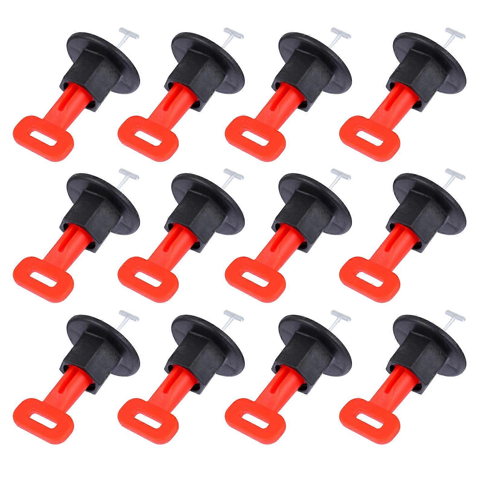 Floor Tile Lever Tool Manual Screwing Leveler T-Shaped Black 50Pcs