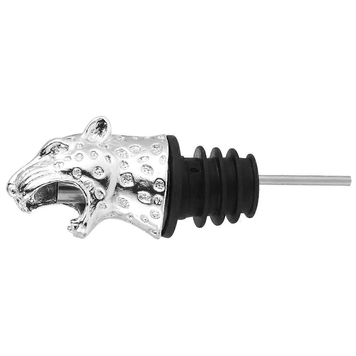 Leopard Head Alloy Pourer for Use Silver