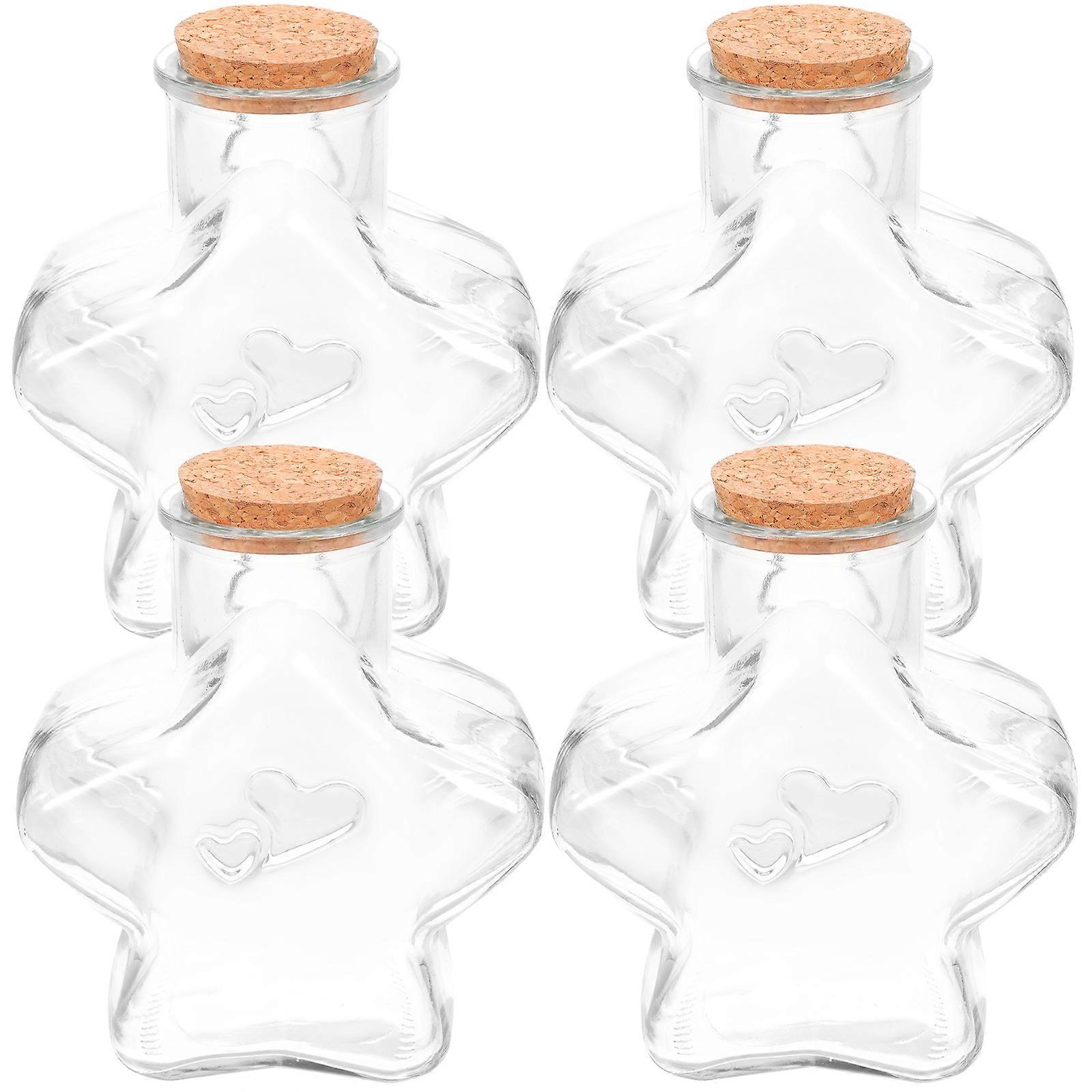 Glass Potion Bottles for Storage Use 4Pcs Transparent Sealed