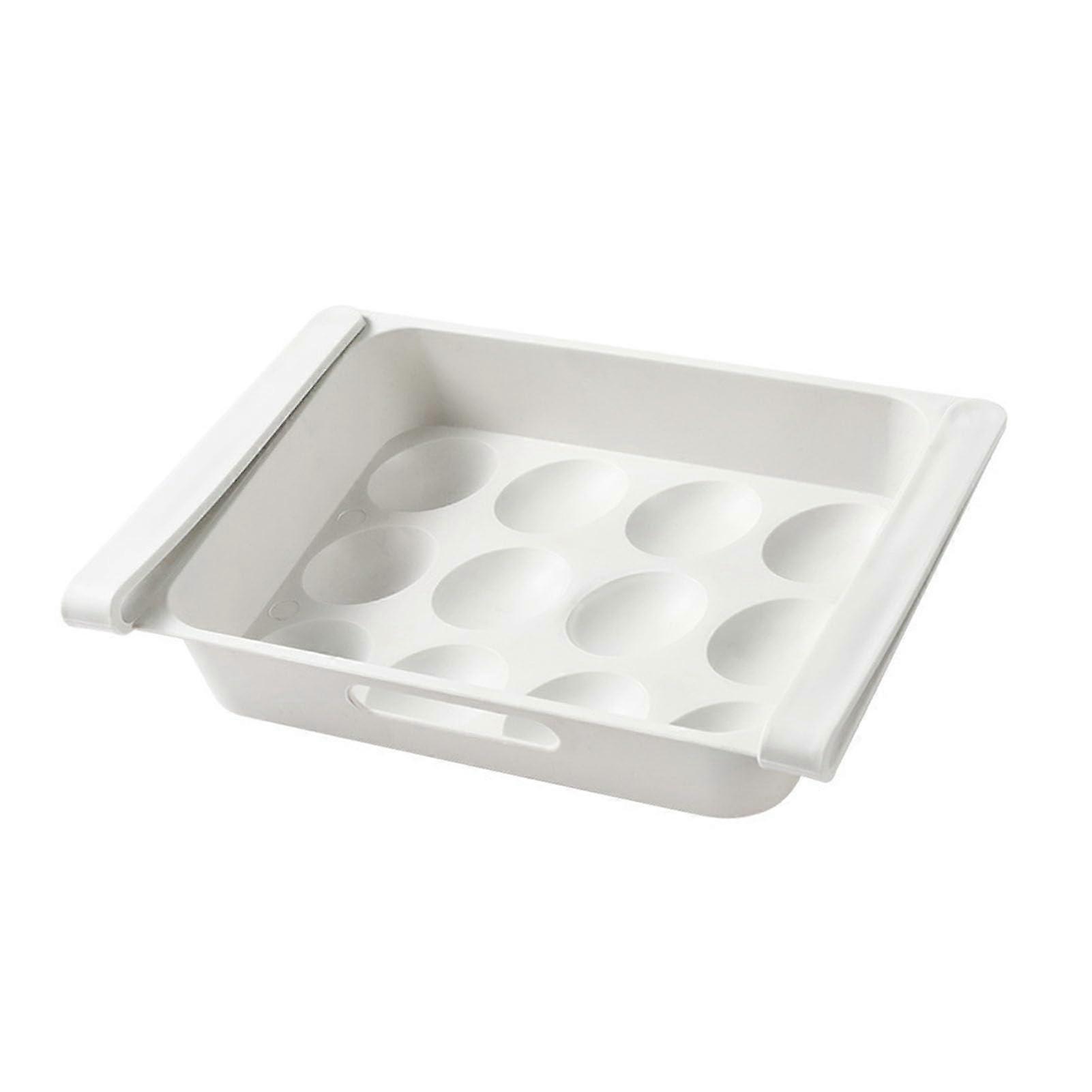 Fridge Egg Holder 12 Grid Drawer Organizer for Refrigerator SpaceSaving Durable Plastic Tray