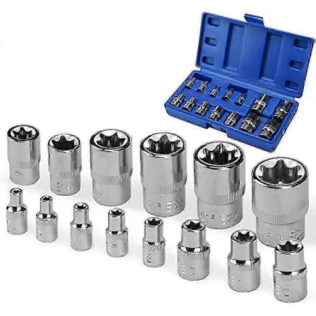 E4-e24 Socket Set Female E-type 14 38 12 Sockets 14 Pcs 25-26