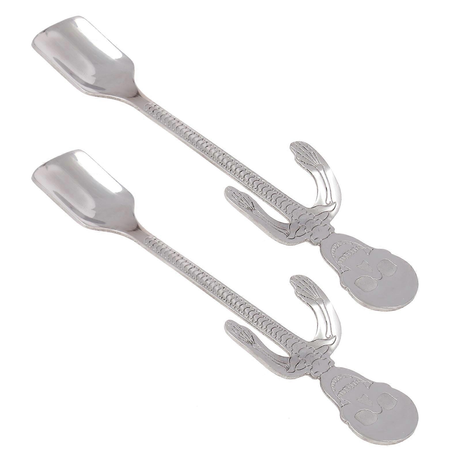 Creative Skull Design Coffee Spoons in Silver Stainless Steel 6Pcs