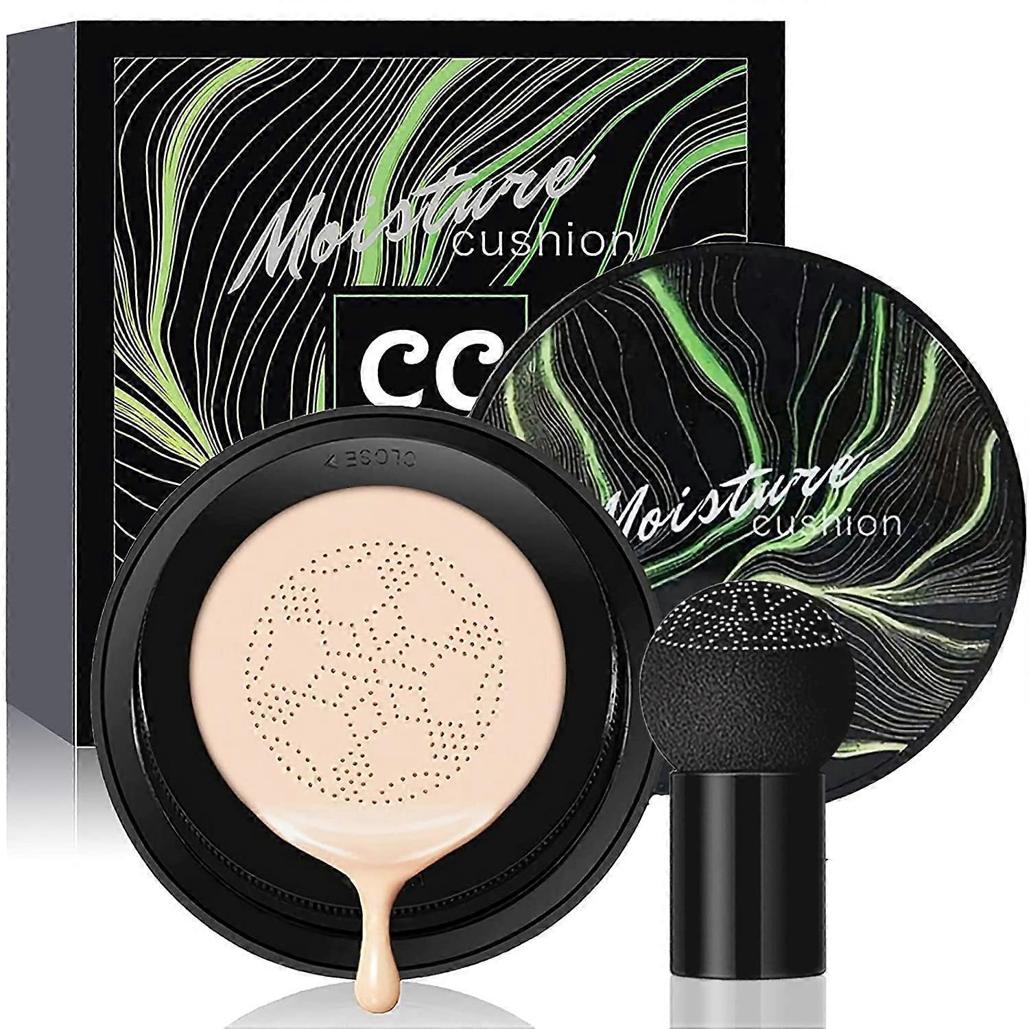 Air Cushion CC Cream with Mushroom Head Foundation, SPF50+, Moisturizing Long Lasting Coverage