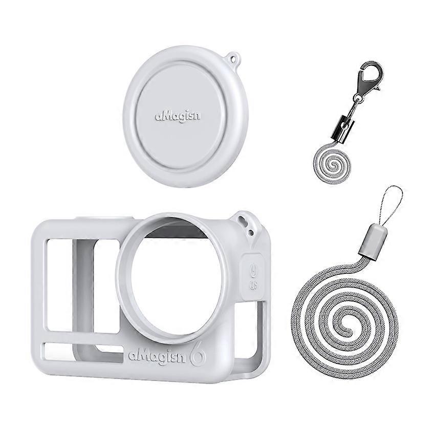 Silicone Protective Case for DJI Osmo Action 6 Action Camera Accessories Gray