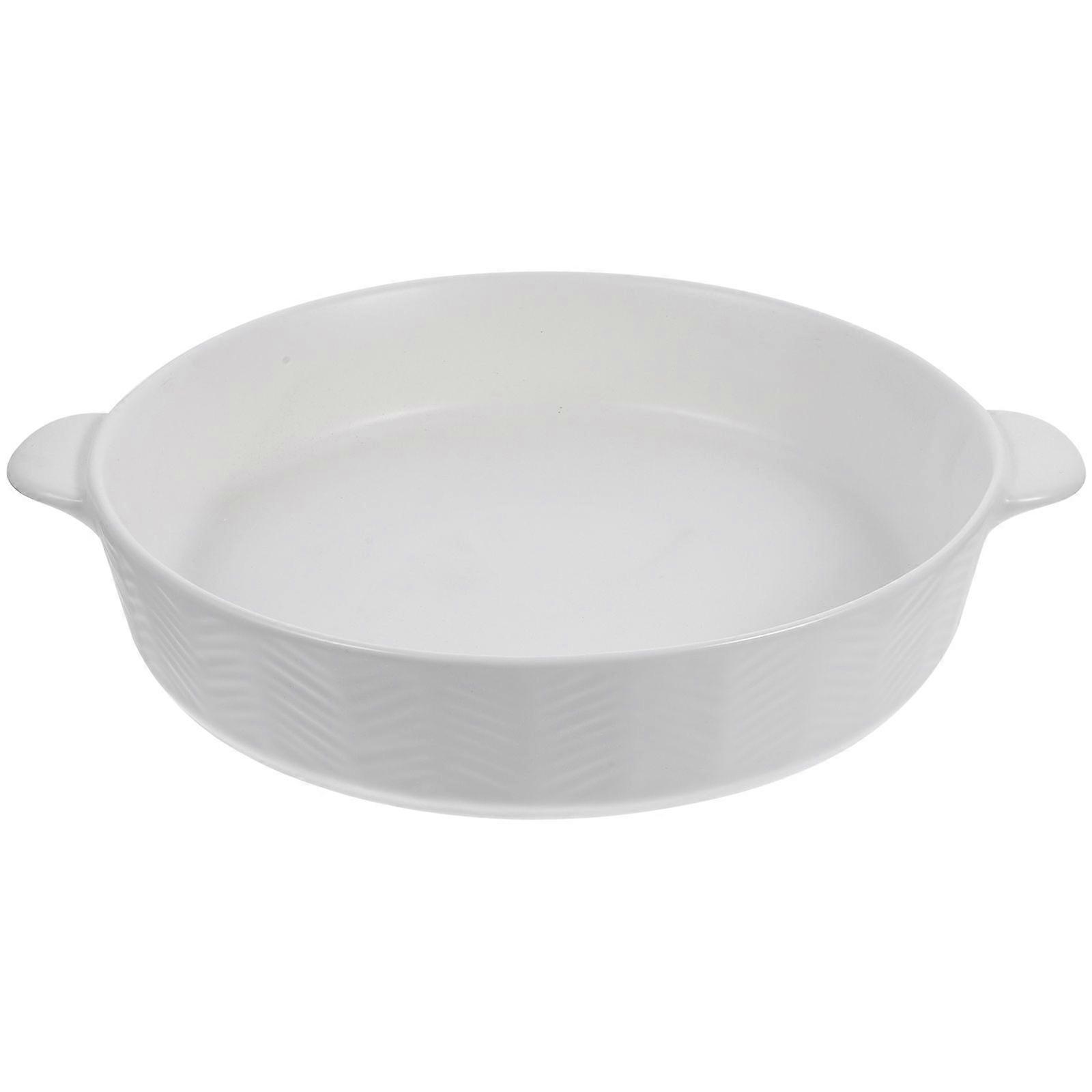 Baking Dish Roasting Pan Round Baking Dish Ceramic Bakeware Double Handle Baking Dish